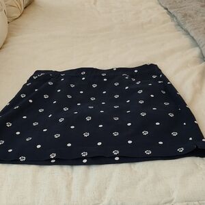 Navy Blue print skort